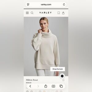 Varley Cream Cowl Neck Sweatshirt